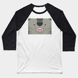 Grey Wolf Face Baseball T-Shirt